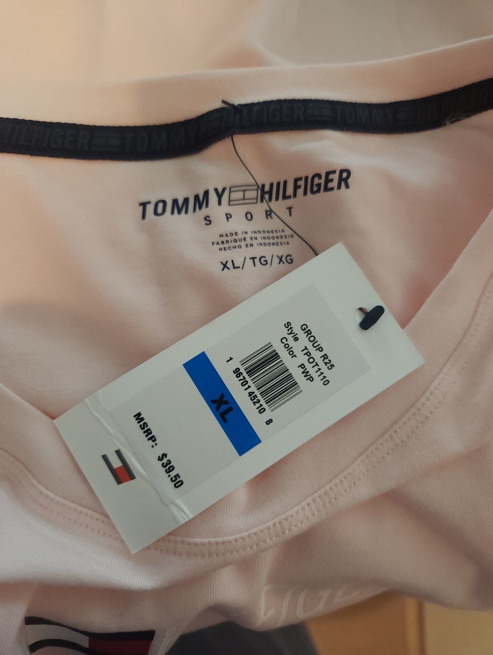 Tommy Hilfiger Light Pink Logo Crew Tee - Picture 4 of 4